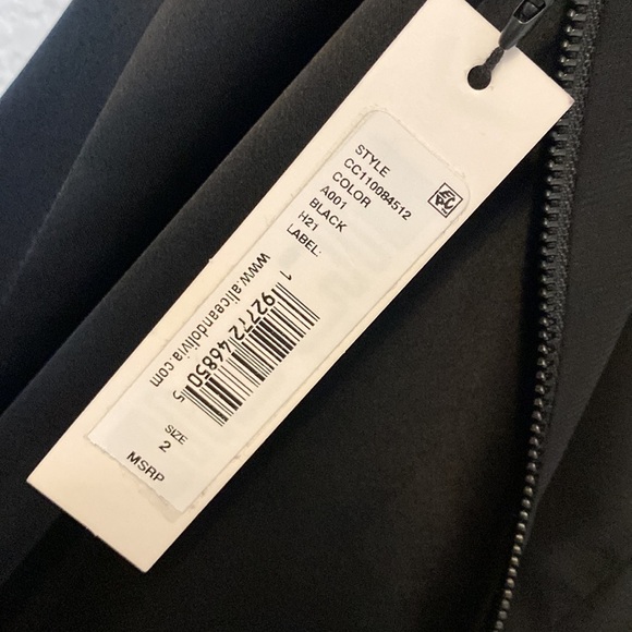 Alice + Olivia Black Mayer Ruffle Front Dress with Slit - 2 - Picture 8 of 8